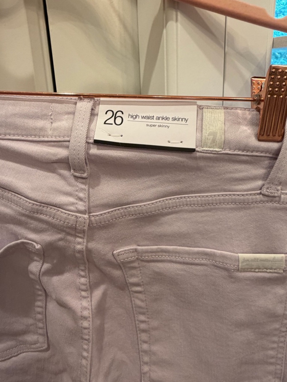 7 For All Mankind Women's High-Rise Skinny Jeans in Lavender. Size 26. New